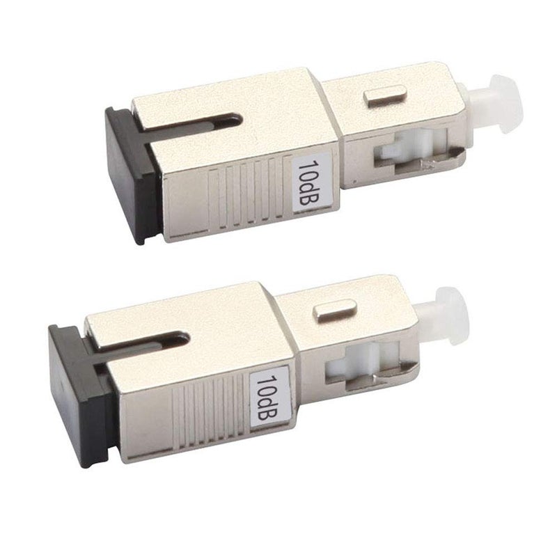 HYFIBER 2 Pack 10dB SC Fiber Optic Attenuator, Single Mode Fixed in-Line Fiber Attenuator, SM SC/UPC Male to Female, dB Options: 3dB, 5dB, 7dB, 10dB - Image 1